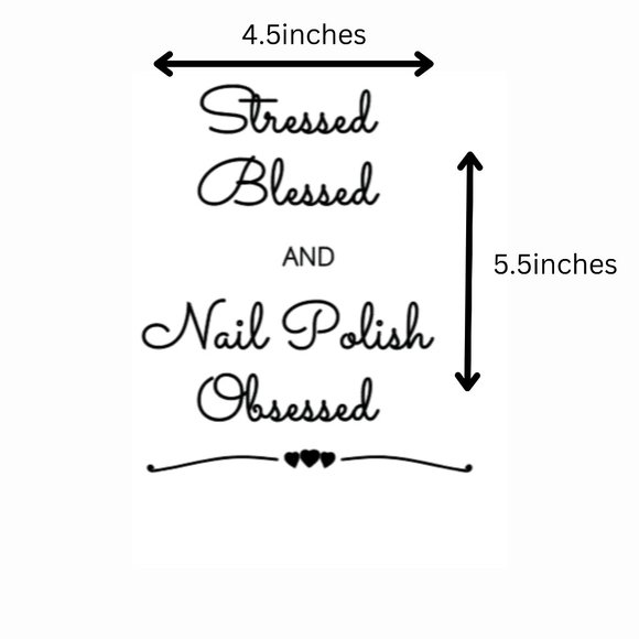 Stressed, Blessed & Nail Poli...-Vinyl Decals-Cool Sticker-Funny Sticker-Laptop… - Picture 2 of 5